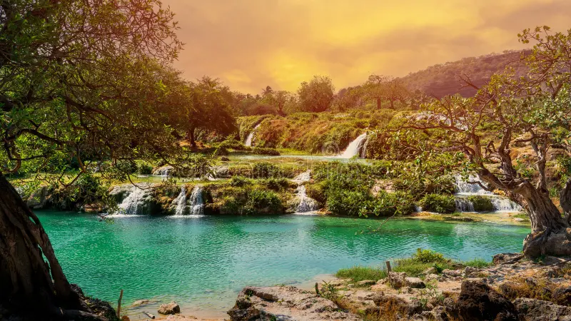 Khareef season waterfall